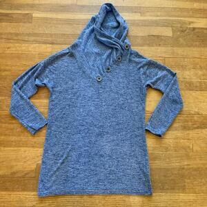 Weaczzy blue cowl neck tunic sweater shirt top size small S
b4